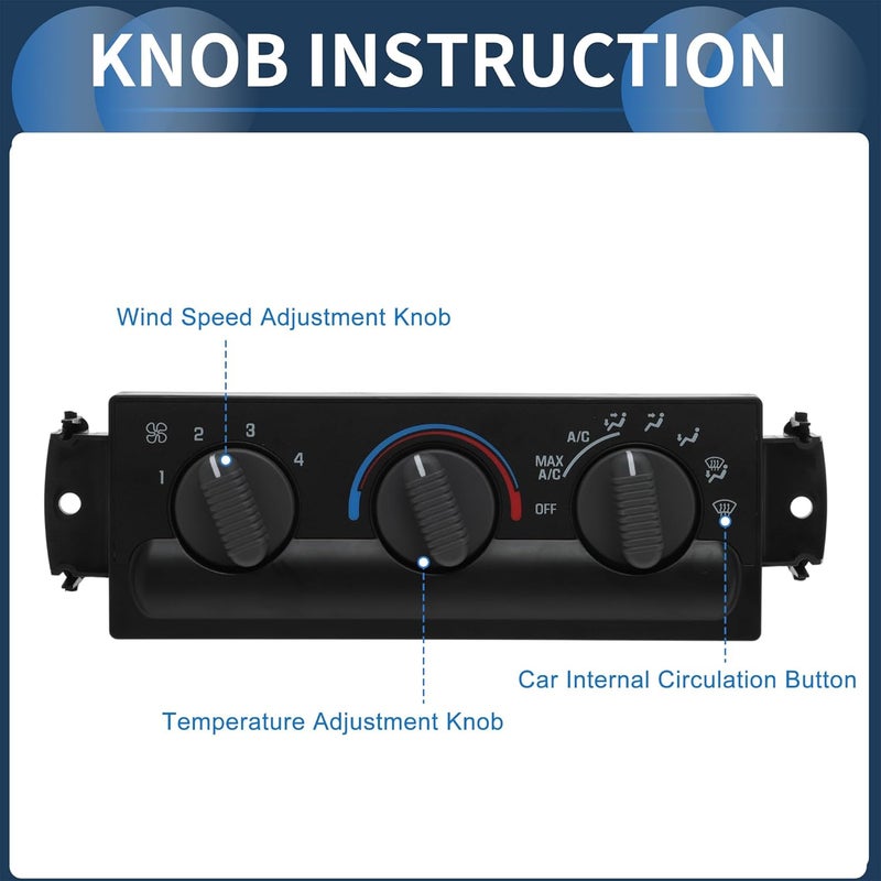 SWITCHRISE No.16233939A Climate Control Module with Removal Tool for Chevrolet S10 for GMC Sonoma Heater A/C Climate Control Panel Black - Image 3